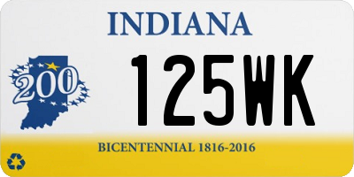 IN license plate 125WK
