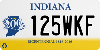 IN license plate 125WKF