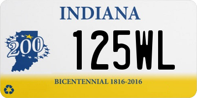 IN license plate 125WL