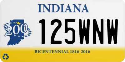 IN license plate 125WNW