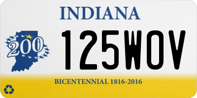 IN license plate 125WOV