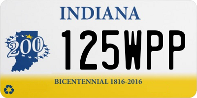 IN license plate 125WPP