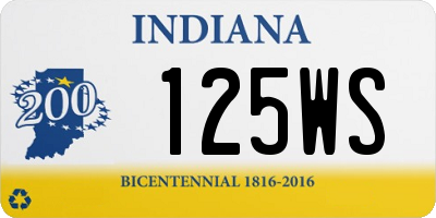 IN license plate 125WS