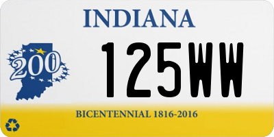 IN license plate 125WW