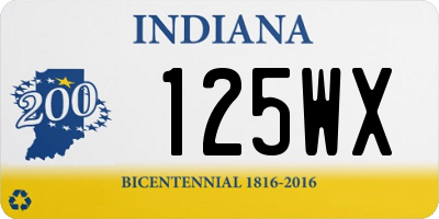 IN license plate 125WX