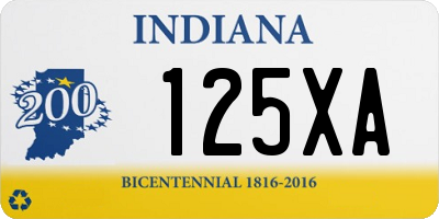 IN license plate 125XA