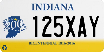 IN license plate 125XAY