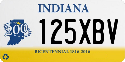 IN license plate 125XBV