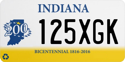 IN license plate 125XGK