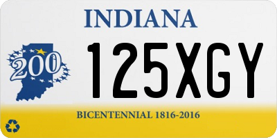 IN license plate 125XGY