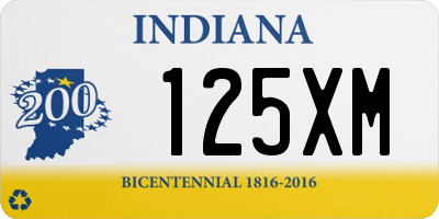 IN license plate 125XM