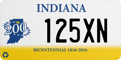 IN license plate 125XN