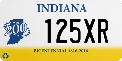 IN license plate 125XR