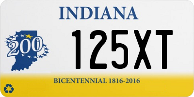 IN license plate 125XT