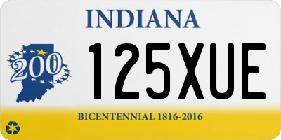 IN license plate 125XUE