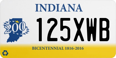 IN license plate 125XWB