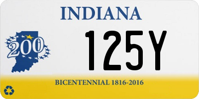 IN license plate 125Y