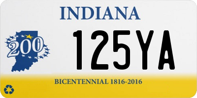 IN license plate 125YA