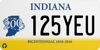 IN license plate 125YEU