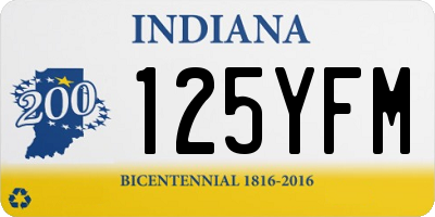IN license plate 125YFM