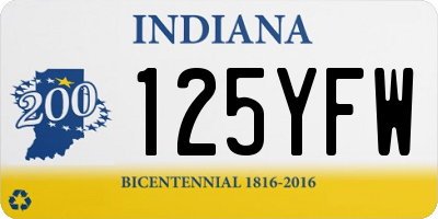 IN license plate 125YFW