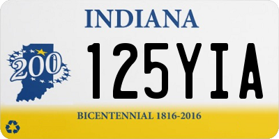 IN license plate 125YIA