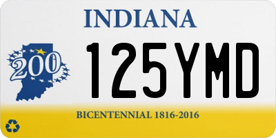 IN license plate 125YMD