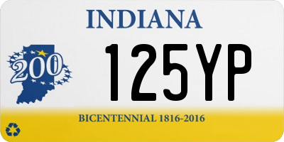 IN license plate 125YP