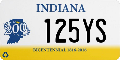 IN license plate 125YS