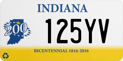 IN license plate 125YV