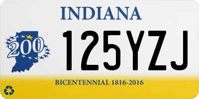 IN license plate 125YZJ