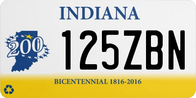 IN license plate 125ZBN
