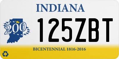 IN license plate 125ZBT