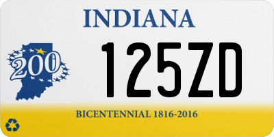 IN license plate 125ZD