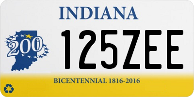 IN license plate 125ZEE
