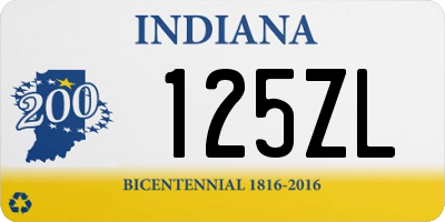 IN license plate 125ZL