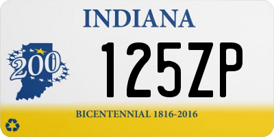 IN license plate 125ZP