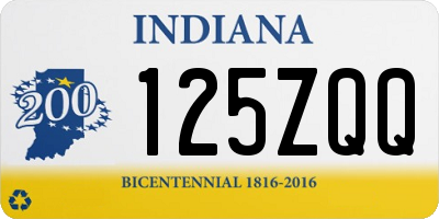 IN license plate 125ZQQ