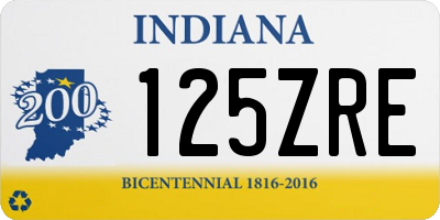 IN license plate 125ZRE