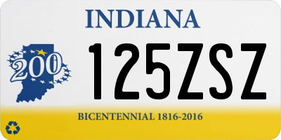 IN license plate 125ZSZ