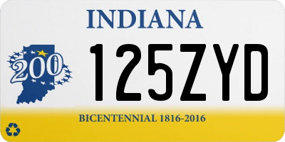 IN license plate 125ZYD