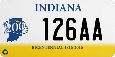 IN license plate 126AA