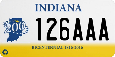 IN license plate 126AAA