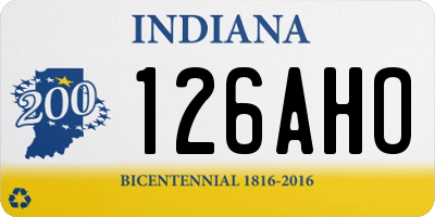 IN license plate 126AHO