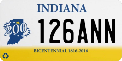 IN license plate 126ANN