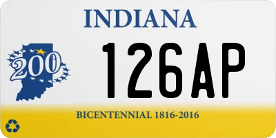 IN license plate 126AP