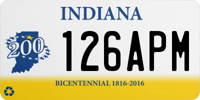 IN license plate 126APM