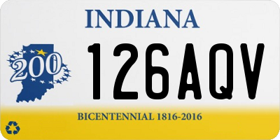 IN license plate 126AQV