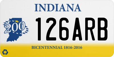 IN license plate 126ARB
