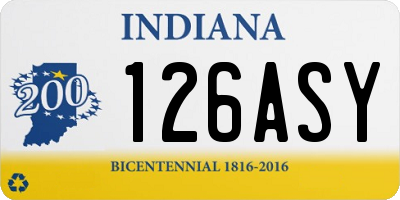 IN license plate 126ASY
